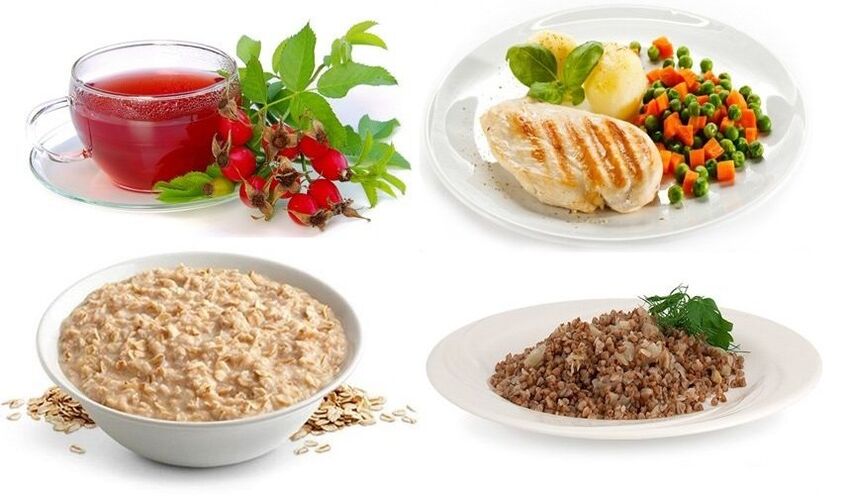 Diätgerichte gegen Gastritis sind in der therapeutischen Diät enthalten. 