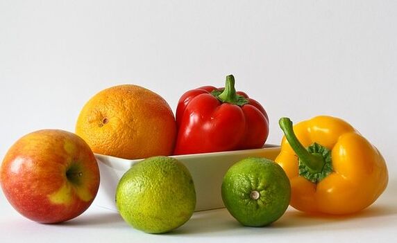 Apfel, Orange, Paprika und Lima